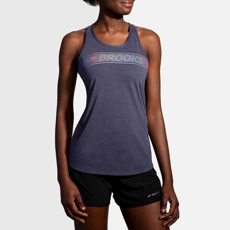 Brooks Distance Graphic Mujer Camiseta Sin Mangas - Grises (4832QHLJA)